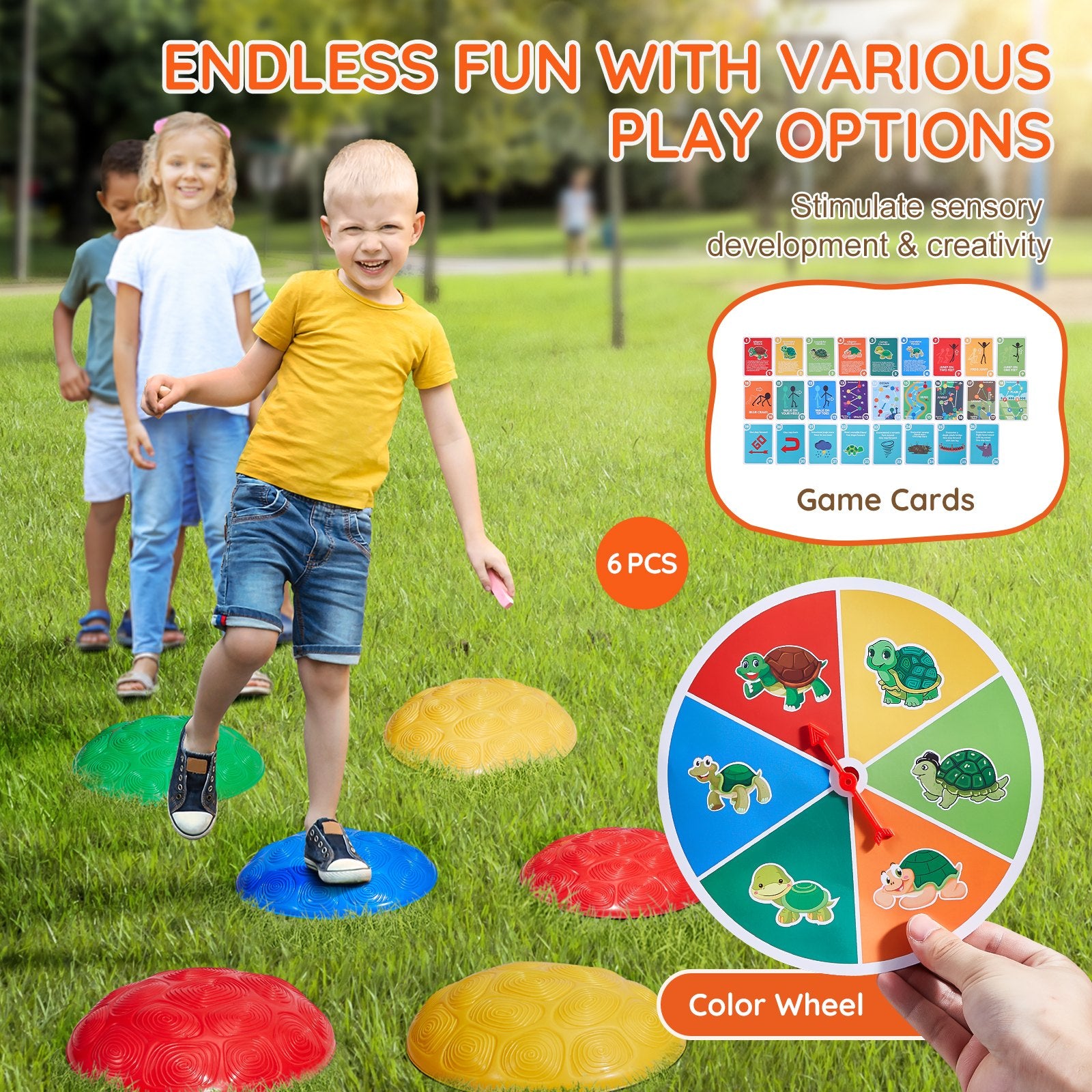 Outdoor Play Equipment: VEVOR Kids Balance Stepping Stones Sensory Obstacle Course 6 PCS Outdoor Indoor