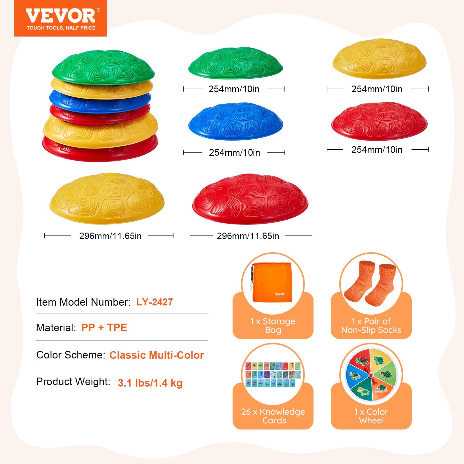 Outdoor Play Equipment: VEVOR Kids Balance Stepping Stones Sensory Obstacle Course 6 PCS Outdoor Indoor