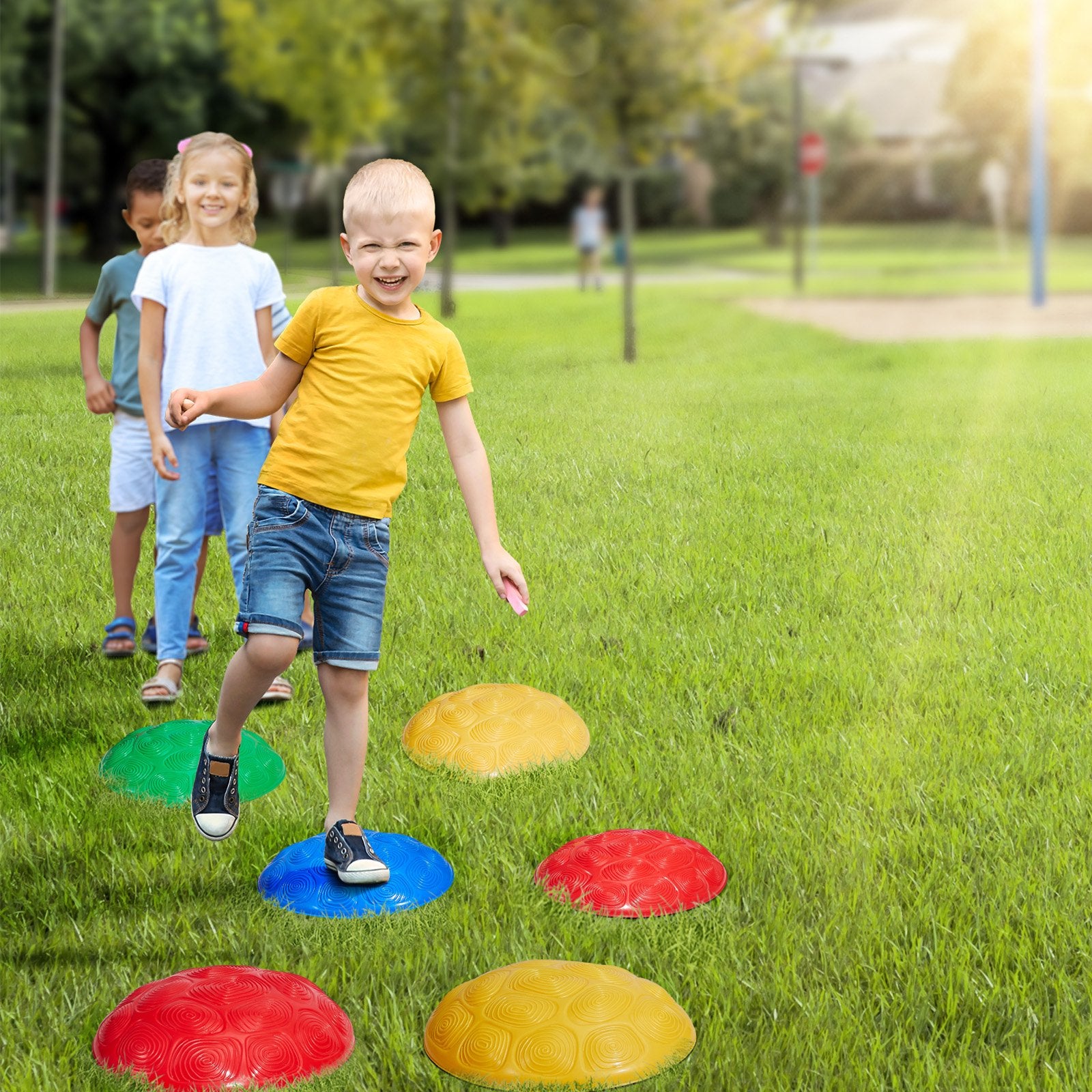 Outdoor Play Equipment: VEVOR Kids Balance Stepping Stones Sensory Obstacle Course 6 PCS Outdoor Indoor