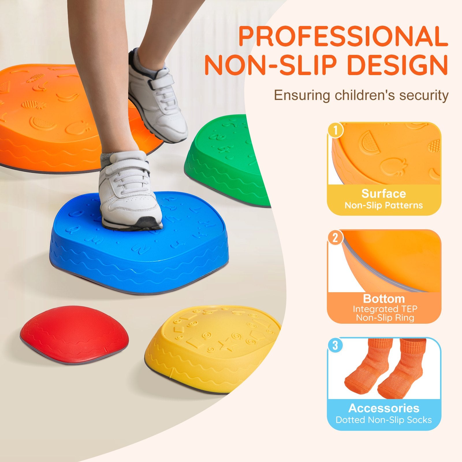 Outdoor Play Equipment: VEVOR Kids Balance Stepping Stones Sensory Obstacle Course 5 PCS Outdoor Indoor