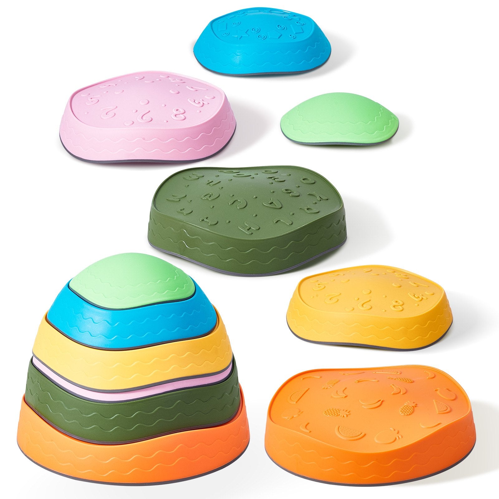 Outdoor Play Equipment: VEVOR Kids Balance Stepping Stones Sensory Obstacle Course 6 PCS Outdoor Indoor