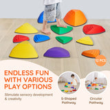 Outdoor Play Equipment: VEVOR Kids Balance Stepping Stones Sensory Obstacle Course 12 PCS Outdoor Indoor