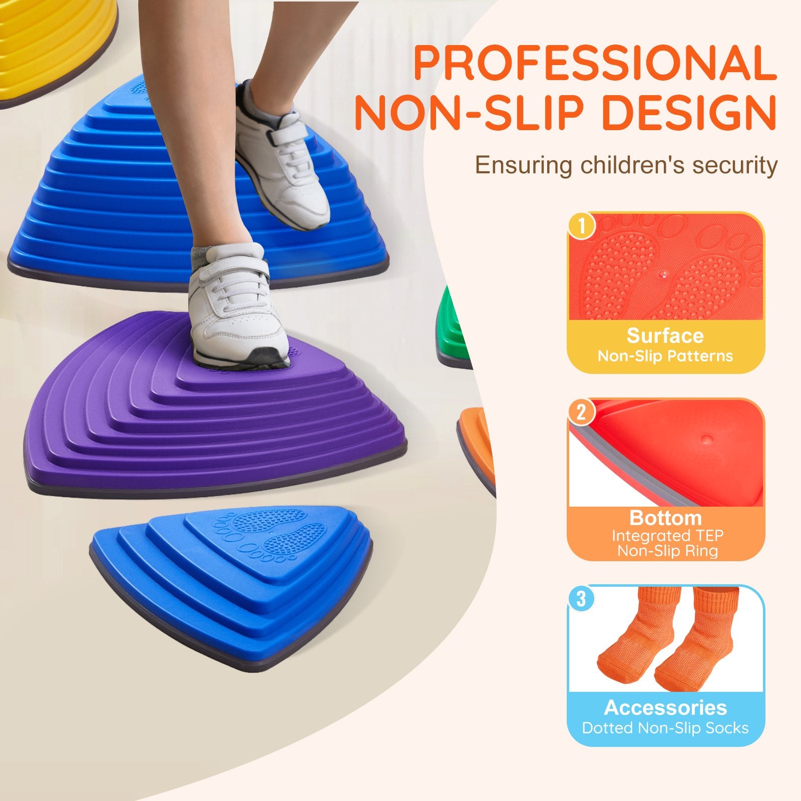 Outdoor Play Equipment: VEVOR Kids Balance Stepping Stones Sensory Obstacle Course 12 PCS Outdoor Indoor