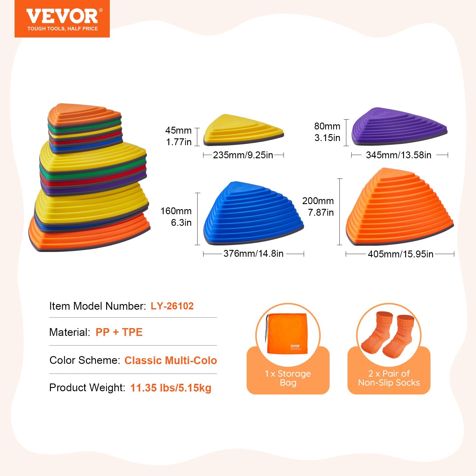 Outdoor Play Equipment: VEVOR Kids Balance Stepping Stones Sensory Obstacle Course 12 PCS Outdoor Indoor