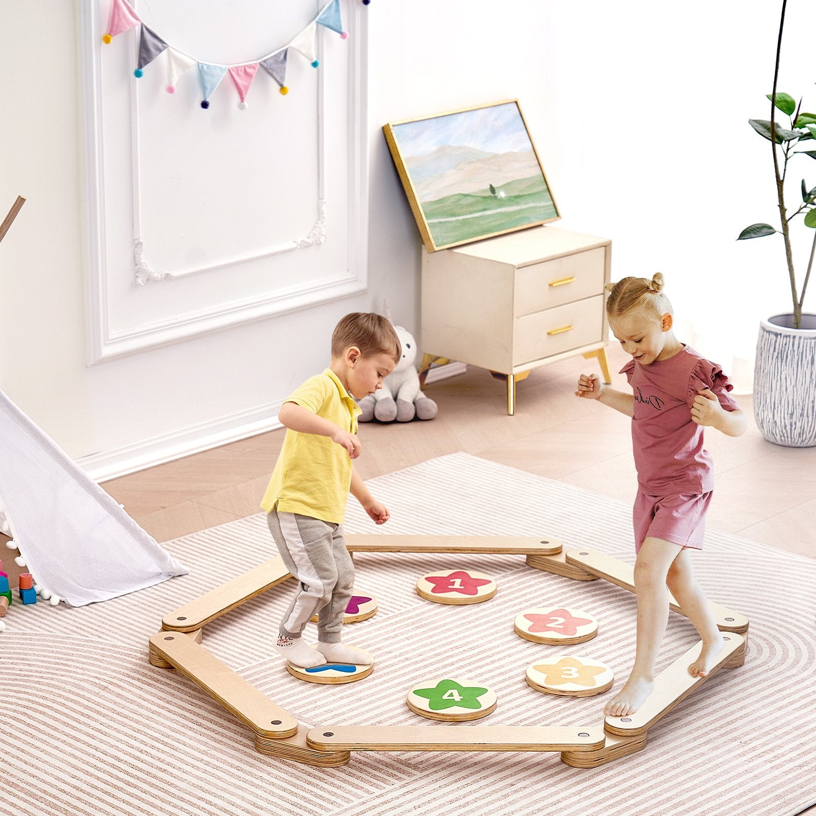 Gymnastics: VEVOR Kids Balance Beam Stepping Stones Gymnastics Children Balance Board 6 PCS