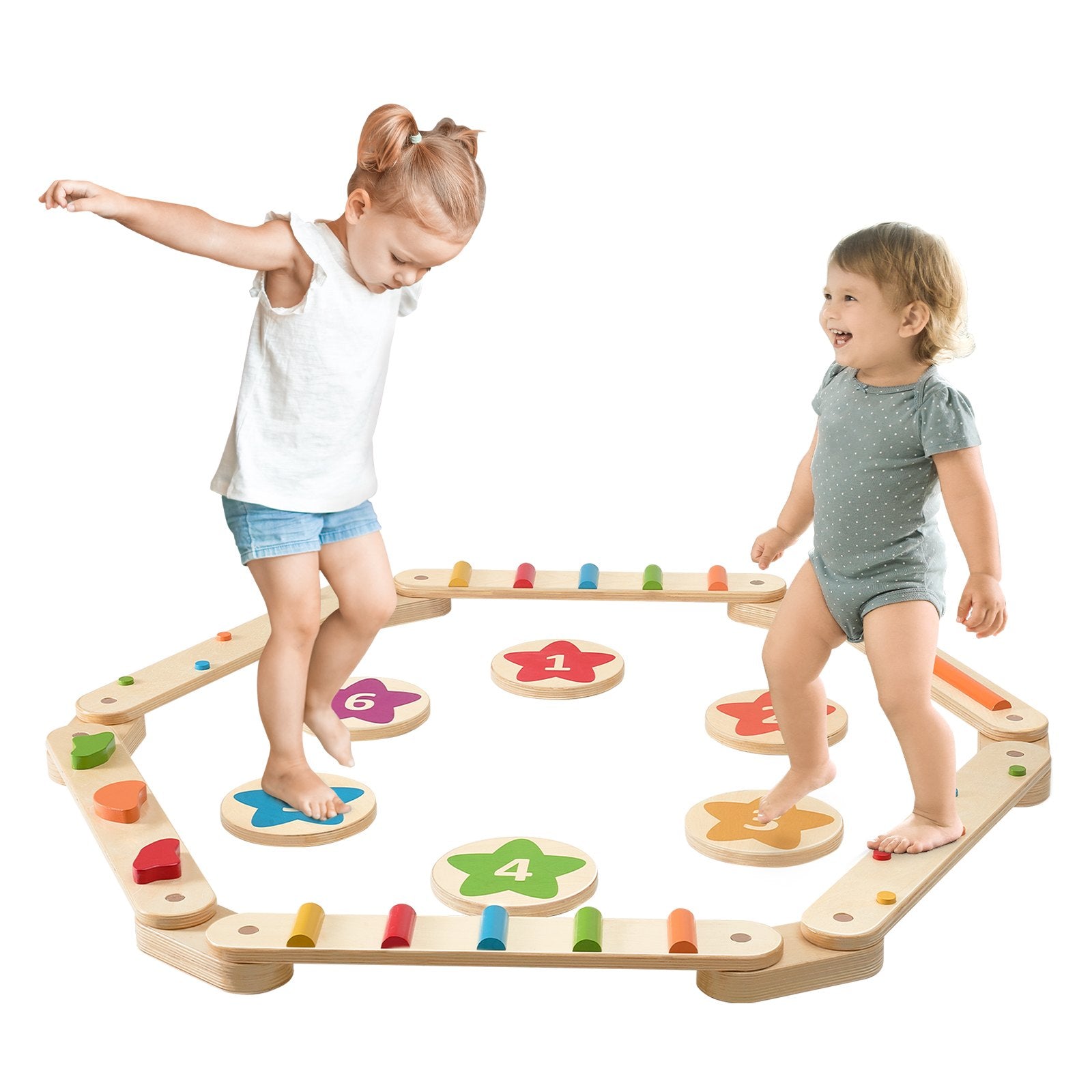 Gymnastics: VEVOR Kids Balance Beam Stepping Stones Gym Obstacle Children Balance Board 6PCS