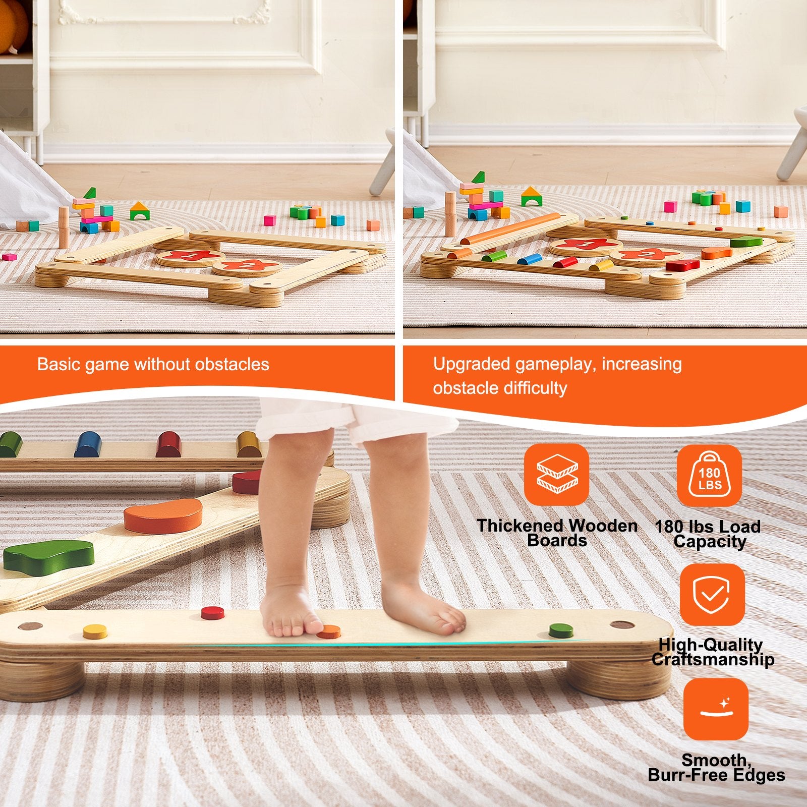 Gymnastics: VEVOR Kids Balance Beam Stepping Stones Gym Obstacle Children Balance Board 6PCS