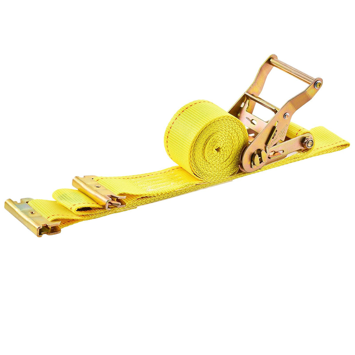 Ratchet Straps, 50.8 mm x 4.6 m, 30 Pack E-Track Tie Down Straps, 1995 kg Break Strength & 662 kg Rated Load, Tie Down Ratcheting for Moving, Trailers, Motorcycles, Kayaks, Car Roof, Yellow