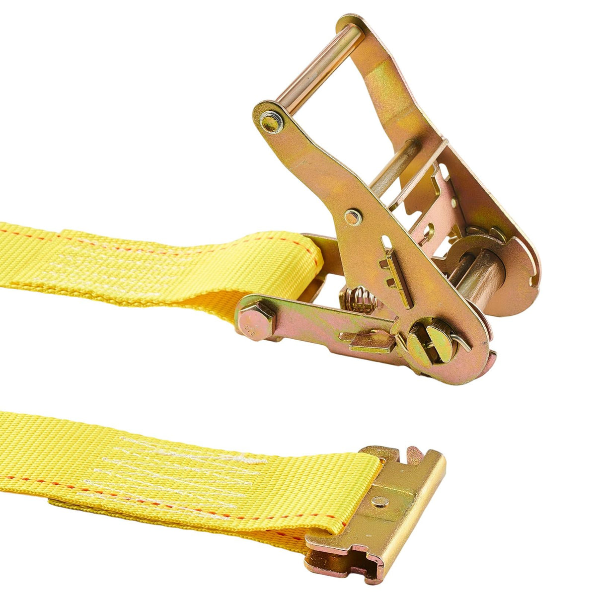 Ratchet Straps, 50.8 mm x 4.6 m, 30 Pack E-Track Tie Down Straps, 1995 kg Break Strength & 662 kg Rated Load, Tie Down Ratcheting for Moving, Trailers, Motorcycles, Kayaks, Car Roof, Yellow