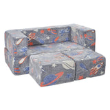 Pretend Play: VEVOR Modular Kids Play Couch 4Pcs DIY Glow in the Dark Toddler Chair Grey