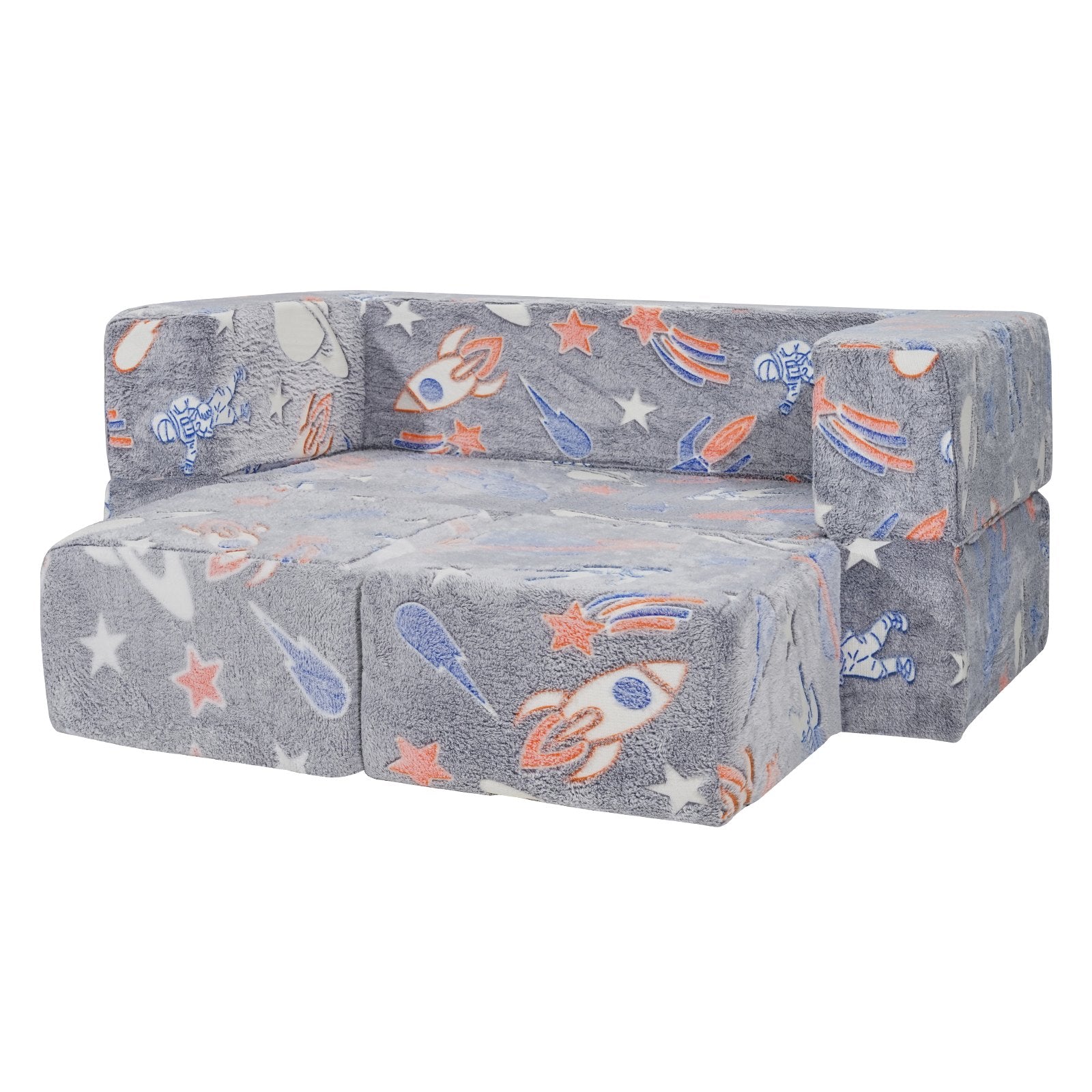 Pretend Play: VEVOR Modular Kids Play Couch 4Pcs DIY Glow in the Dark Toddler Chair Grey