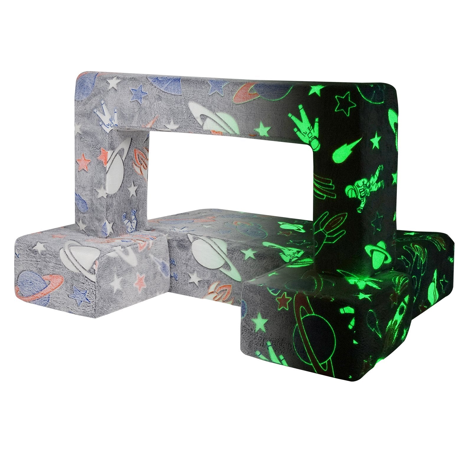 Pretend Play: VEVOR Modular Kids Play Couch 4Pcs DIY Glow in the Dark Toddler Chair Grey