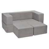 Pretend Play: VEVOR Modular Kids Play Couch 4Pcs DIY Creative Child Sectional Sofa Dark Grey