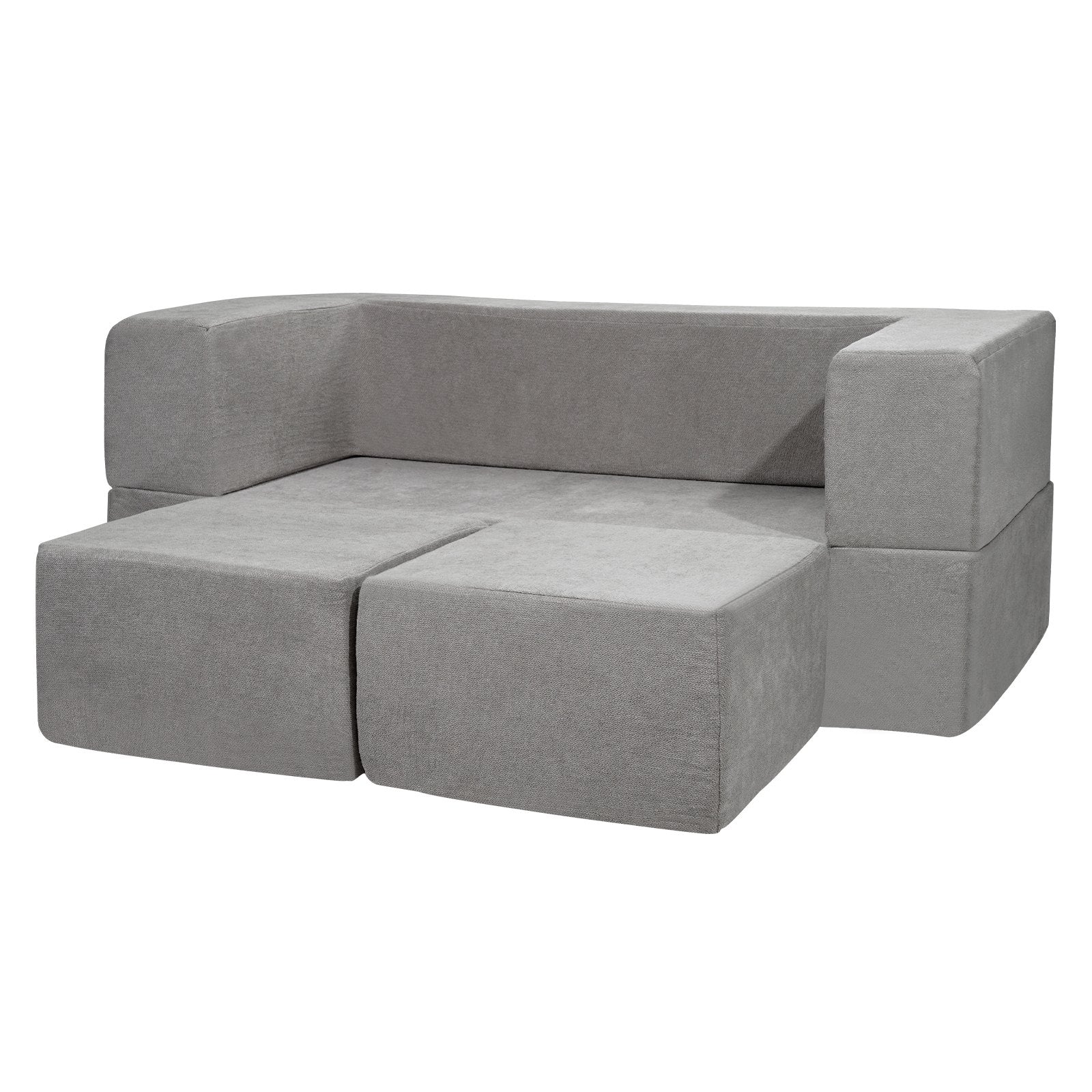 Pretend Play: VEVOR Modular Kids Play Couch 4Pcs DIY Creative Child Sectional Sofa Dark Grey