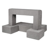 Pretend Play: VEVOR Modular Kids Play Couch 4Pcs DIY Creative Child Sectional Sofa Dark Grey