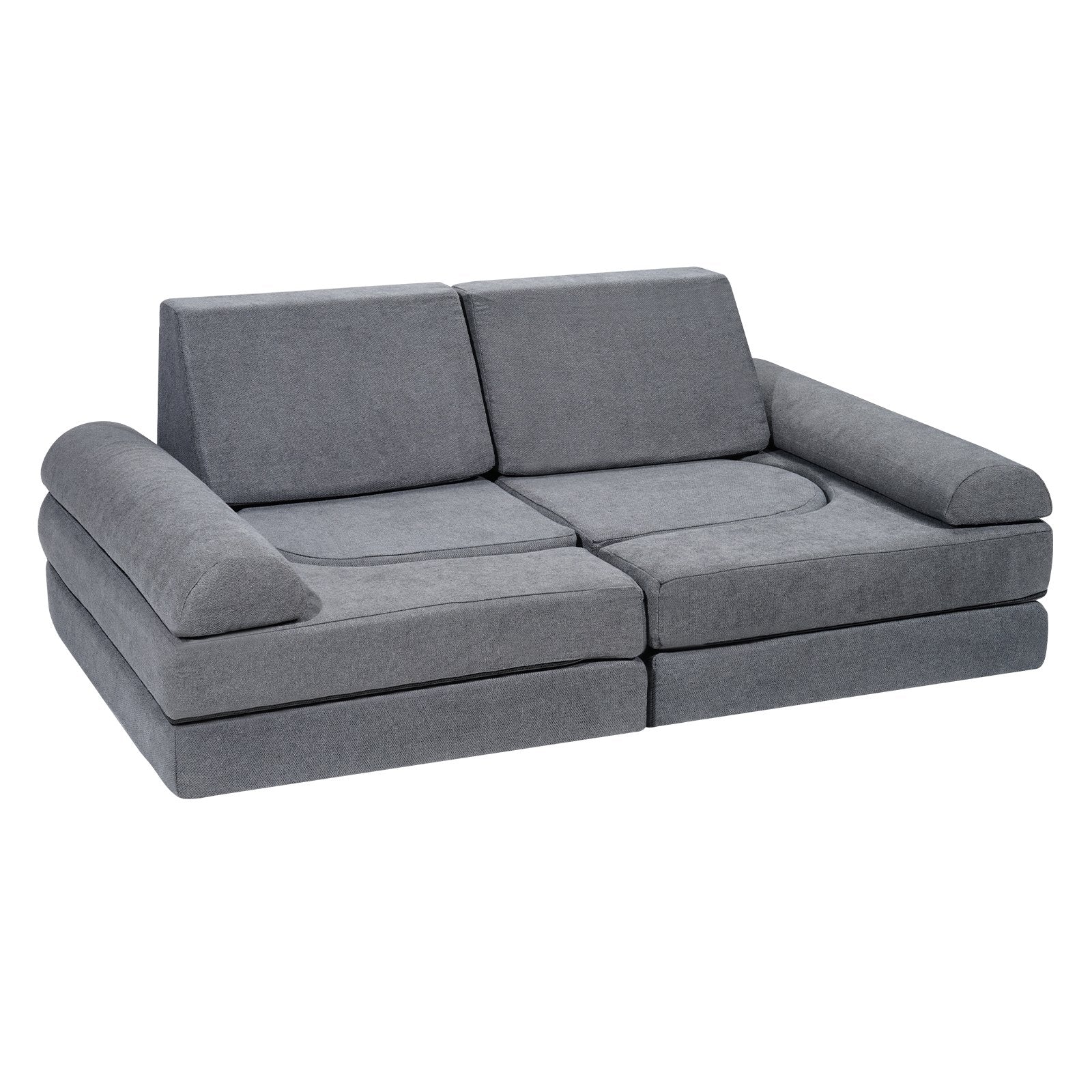 Pretend Play: VEVOR Modular Kids Play Couch 10Pcs DIY Creative Toddler Sectional Sofa Grey