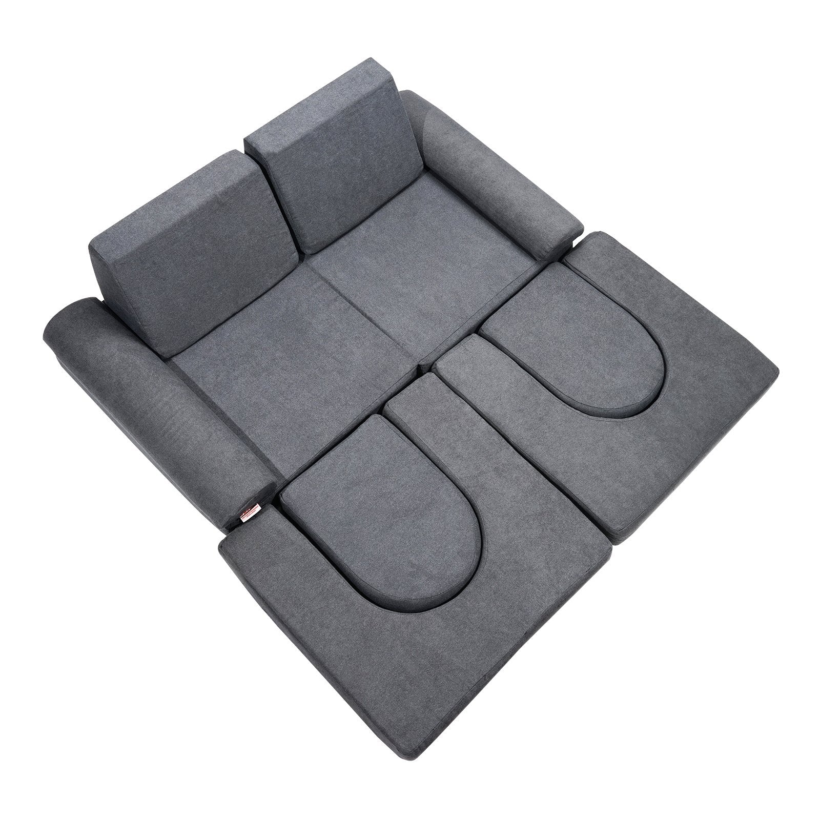 Pretend Play: VEVOR Modular Kids Play Couch 10Pcs DIY Creative Toddler Sectional Sofa Grey