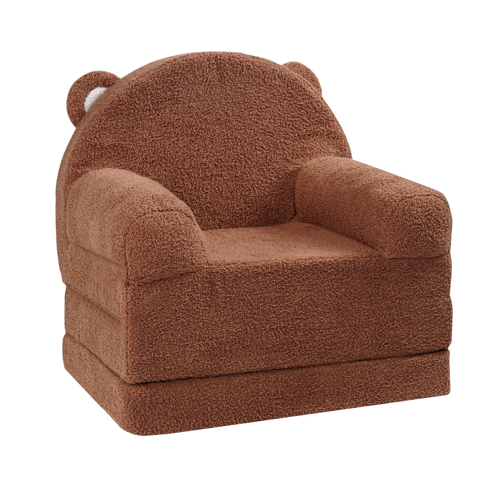 Kid's Tables, Chairs & Seats: VEVOR Baby Chair Foldable 2-in-1 Baby Lounger Couch Cartoon Kids Sofa Brown