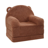 Kid's Tables, Chairs & Seats: VEVOR Baby Chair Foldable 2-in-1 Baby Lounger Couch Cartoon Kids Sofa Brown