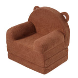 Kid's Tables, Chairs & Seats: VEVOR Baby Chair Foldable 2-in-1 Baby Lounger Couch Cartoon Kids Sofa Brown