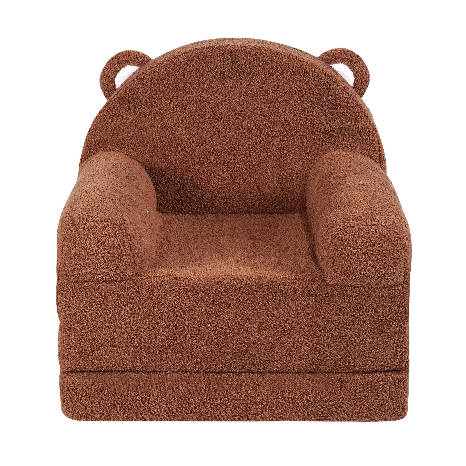 Kid's Tables, Chairs & Seats: VEVOR Baby Chair Foldable 2-in-1 Baby Lounger Couch Cartoon Kids Sofa Brown