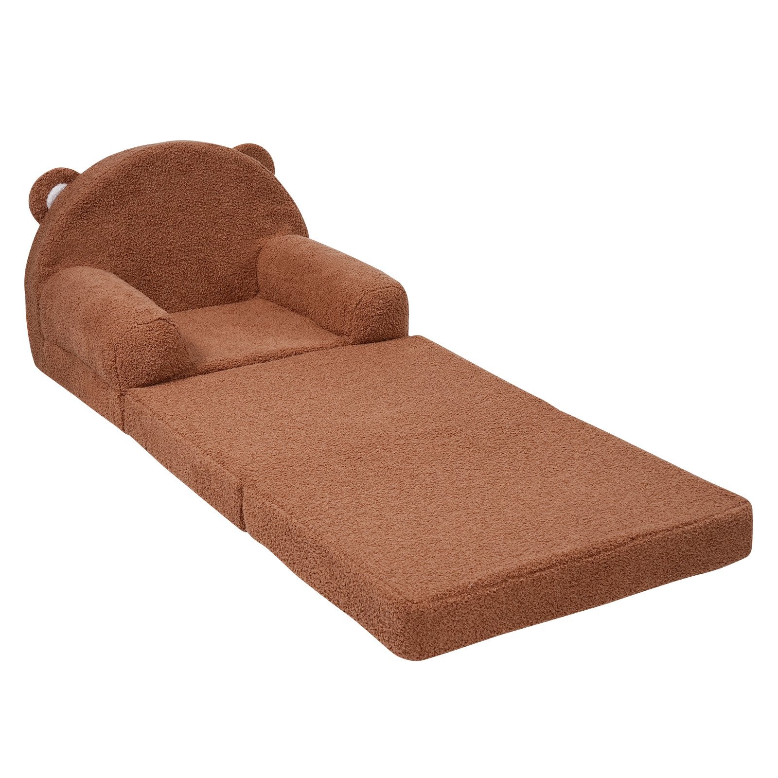 Kid's Tables, Chairs & Seats: VEVOR Baby Chair Foldable 2-in-1 Baby Lounger Couch Cartoon Kids Sofa Brown