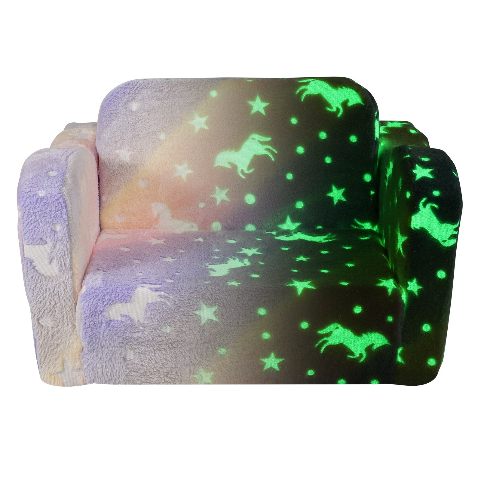 Arm Chairs & Recliners: VEVOR Foldable Baby Chair 2-in-1 Baby Lounger Couch Glow in Dark Kids Sofa
