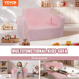 Sofas & Sofa Beds: VEVOR Baby Chair Foldable 2-in-1 Comfy Baby Lounger Couch Kids Sofa Pink