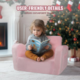 Sofas & Sofa Beds: VEVOR Baby Chair Foldable 2-in-1 Comfy Baby Lounger Couch Kids Sofa Pink