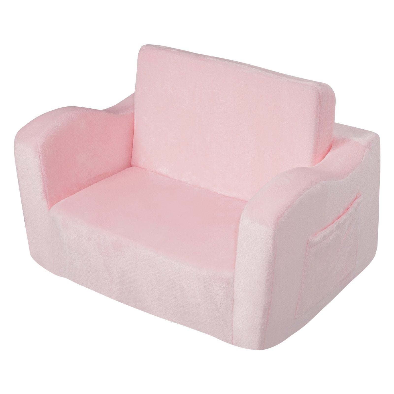 Sofas & Sofa Beds: VEVOR Baby Chair Foldable 2-in-1 Comfy Baby Lounger Couch Kids Sofa Pink
