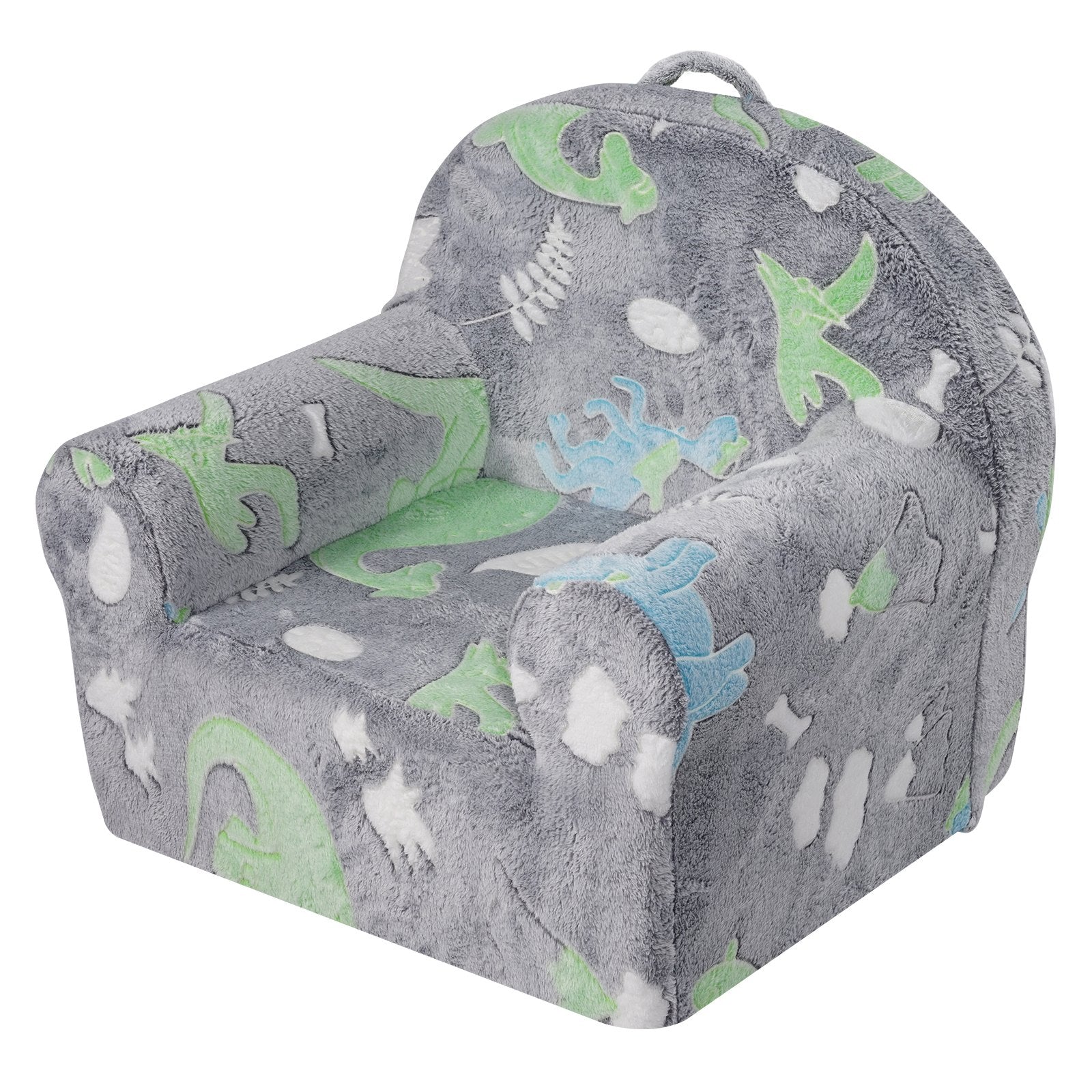 Toddler Chair Glow in the Dark Plush Baby Chair Playroom Furniture Grey