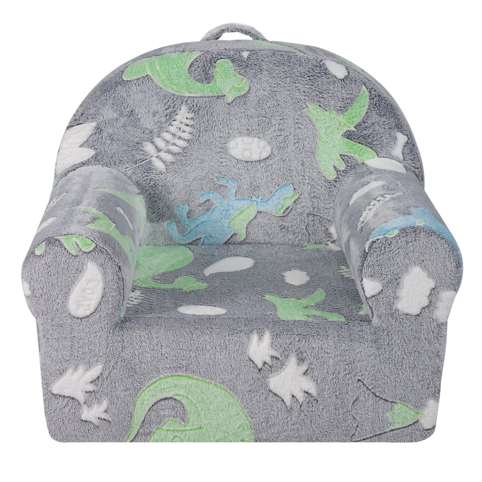 Toddler Chair Glow in the Dark Plush Baby Chair Playroom Furniture Grey