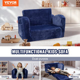 Sofas & Sofa Beds: VEVOR Baby Chair Foldable 2-in-1 Comfy Baby Lounger Couch Kids Sofa Blue