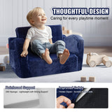Sofas & Sofa Beds: VEVOR Baby Chair Foldable 2-in-1 Comfy Baby Lounger Couch Kids Sofa Blue