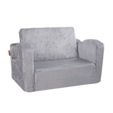 Sofas & Sofa Beds: VEVOR Baby Chair Foldable 2-in-1 Comfy Baby Lounger Couch Kids Sofa Grey