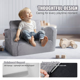 Sofas & Sofa Beds: VEVOR Baby Chair Foldable 2-in-1 Comfy Baby Lounger Couch Kids Sofa Grey