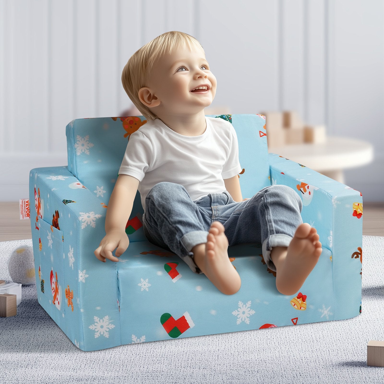Kid's Tables, Chairs & Seats: VEVOR Baby Chair Foldable 2-in-1 Baby Lounger Couch Cartoon Kids Sofa Pink