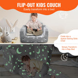 Basketball & Basketball Accessories: VEVOR Fold-out Kids Sofa, Glow-in-the-Dark Kids Couch Chair, 2-in-1 Children Convertible Sofa to Lounger, Extra Soft Flip-out Toddler Couch for Siting and Sleeping, for Bedroom and Playroom
