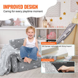 Basketball & Basketball Accessories: VEVOR Fold-out Kids Sofa, Glow-in-the-Dark Kids Couch Chair, 2-in-1 Children Convertible Sofa to Lounger, Extra Soft Flip-out Toddler Couch for Siting and Sleeping, for Bedroom and Playroom