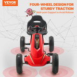 Ride On Cars: VEVOR Go Kart 4 Wheel Pedal Ride On Toy for Kids Ages 3-8 Adjustable Seat Red