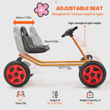 Ride On Cars: VEVOR Go Kart 4 Wheel Pedal Ride On Toy for Kids Ages 3-8 Adjustable Seat Red
