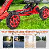 Ride On Cars: VEVOR Go Kart 4 Wheel Pedal Ride On Toy for Kids Ages 3-8 Adjustable Seat Red