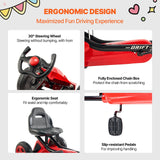 Ride On Cars: VEVOR Go Kart 4 Wheel Pedal Ride On Toy for Kids Ages 3-8 Adjustable Seat Red