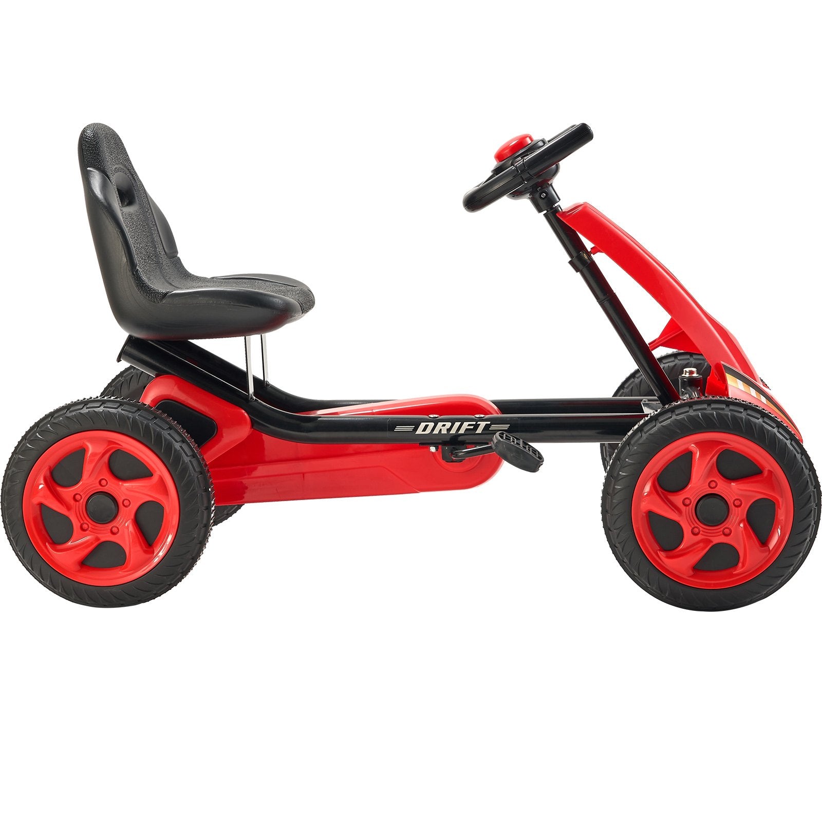Go Kart 4 Wheel Pedal Ride On Toy for Kids Ages 3-8 Adjustable Seat Red