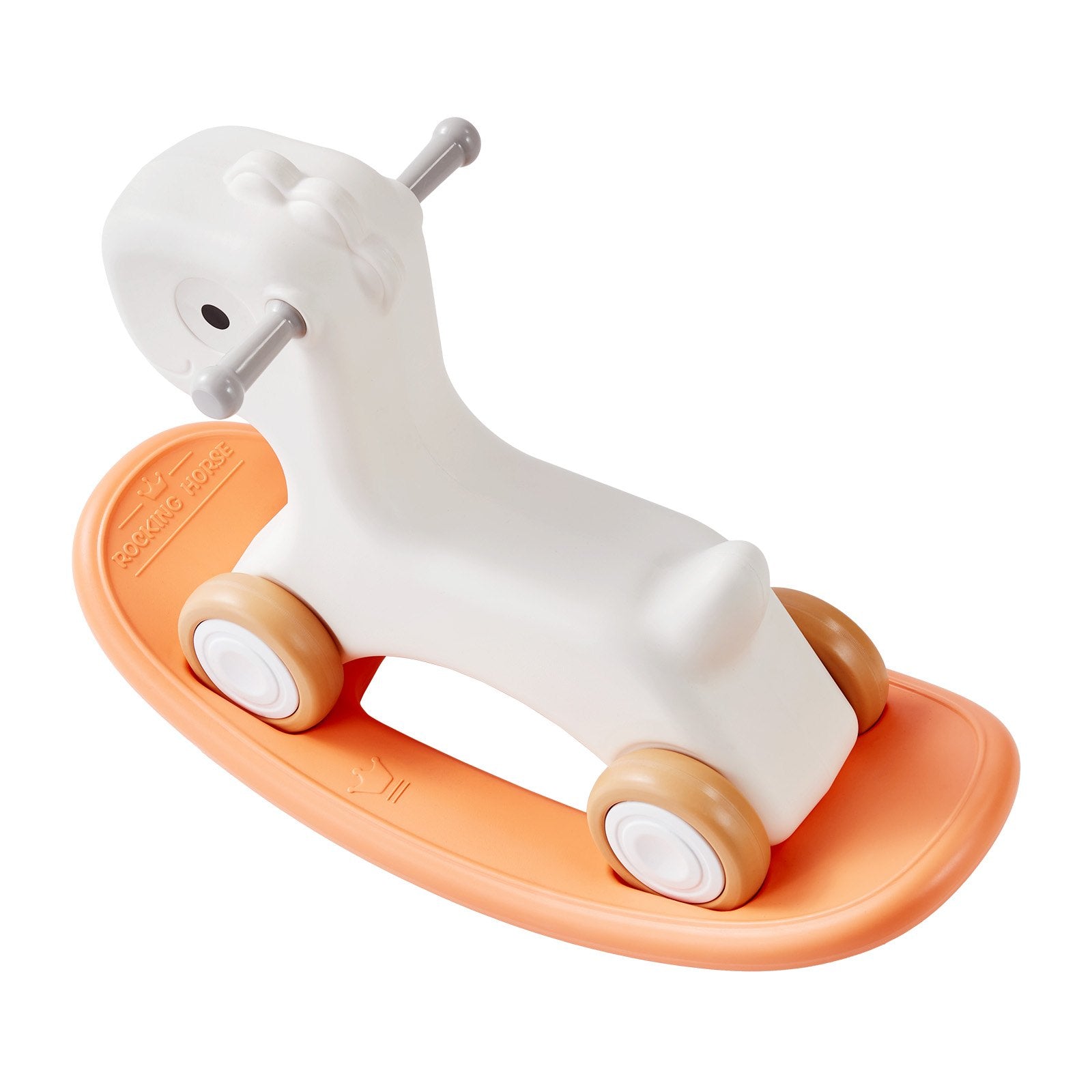 Changing Tables: VEVOR 3 in 1 Rocking Horse for Toddlers 1-3 Years, Baby Rocking Horse with Detachable Balance Board and 4 Smooth Wheels, Support up to 80 lbs HDPE Material Kids Ride on Toy, Swinging, Orange