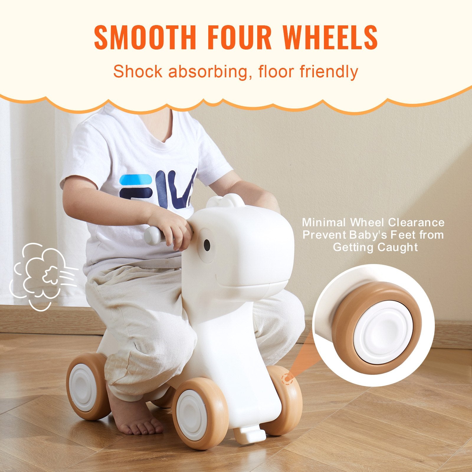 Changing Tables: VEVOR 3 in 1 Rocking Horse for Toddlers 1-3 Years, Baby Rocking Horse with Detachable Balance Board and 4 Smooth Wheels, Support up to 80 lbs HDPE Material Kids Ride on Toy, Swinging, Orange
