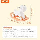 Changing Tables: VEVOR 3 in 1 Rocking Horse for Toddlers 1-3 Years, Baby Rocking Horse with Detachable Balance Board and 4 Smooth Wheels, Support up to 80 lbs HDPE Material Kids Ride on Toy, Swinging, Orange