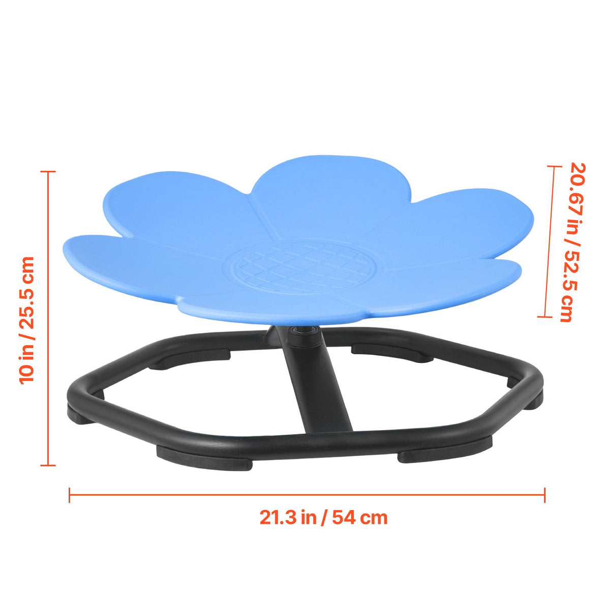 Kids Swivel Chair, 220 lbs Capacity, Flower Shape Sensory Spinning Chair, Autistic Kids Sensory Toy Seat with Non-Slip Metal Base, Toddler Sit & Spin Seat for Coordination Balance Focus, Blue
