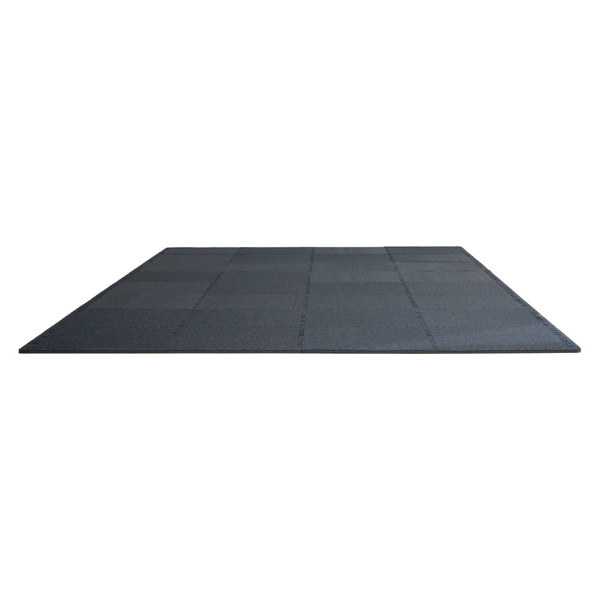 0.56 Inch Thick Gym Floor Mats, 6 Tiles Rubber Top with EVA Foam, 25" x 25" Gym Flooring Workout Mats with 25 sq.ft Coverage, Interlocking Puzzle Gym Mats for Gym, Home, Garage, Black & Blue