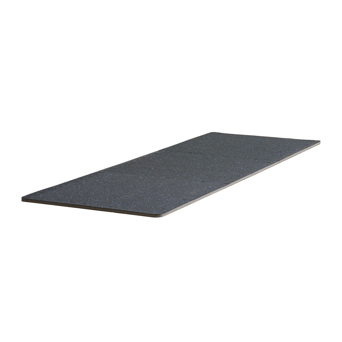 0.56 Inch Thick Gym Floor Mats, 6 Tiles Rubber Top with EVA Foam, 25" x 25" Gym Flooring Workout Mats with 25 sq.ft Coverage, Interlocking Puzzle Gym Mats for Gym, Home, Garage, Black & Blue